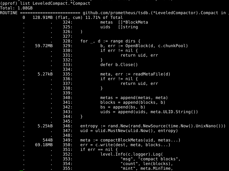 Optimising Prometheus 2.6.0 Memory Usage with pprof